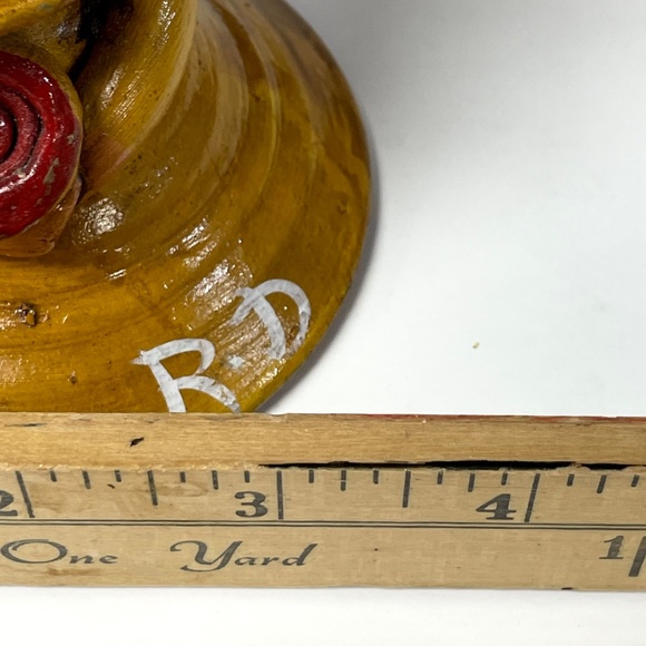 Handcrafted Dominican Republic Faceless Doll Glazed Clay Figurine Signed RD - Picture 8 of 8